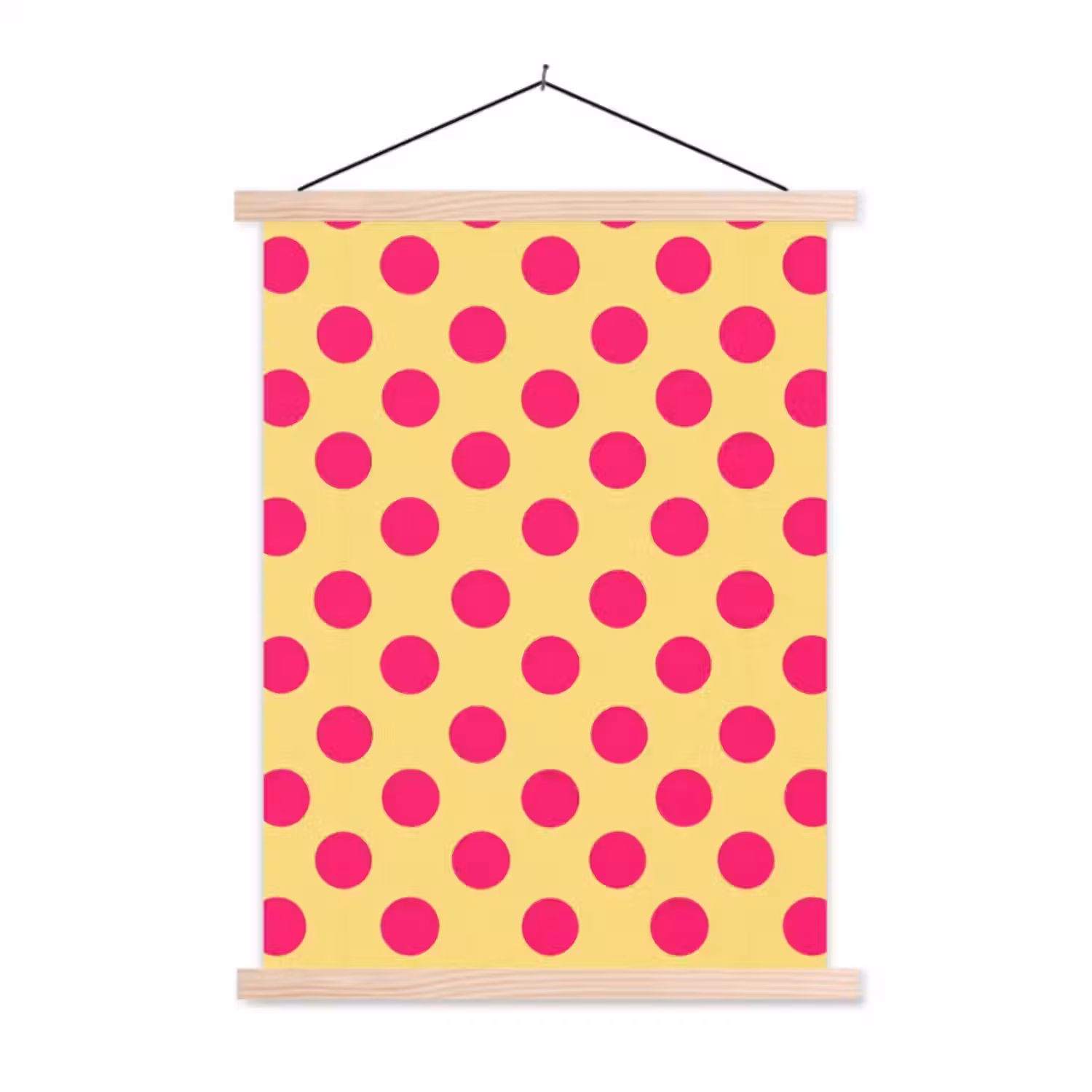 Hanging Poster - Pink - Dots - Yellow