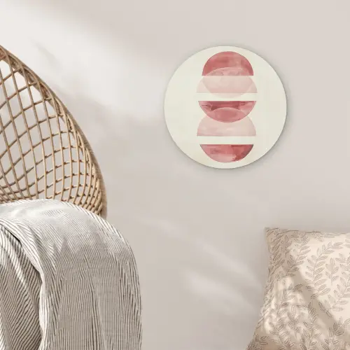 Minimalistisch - Cirkels - Roze Wandcirkel kunststof plaat 5mm dik klein -sfeer5
