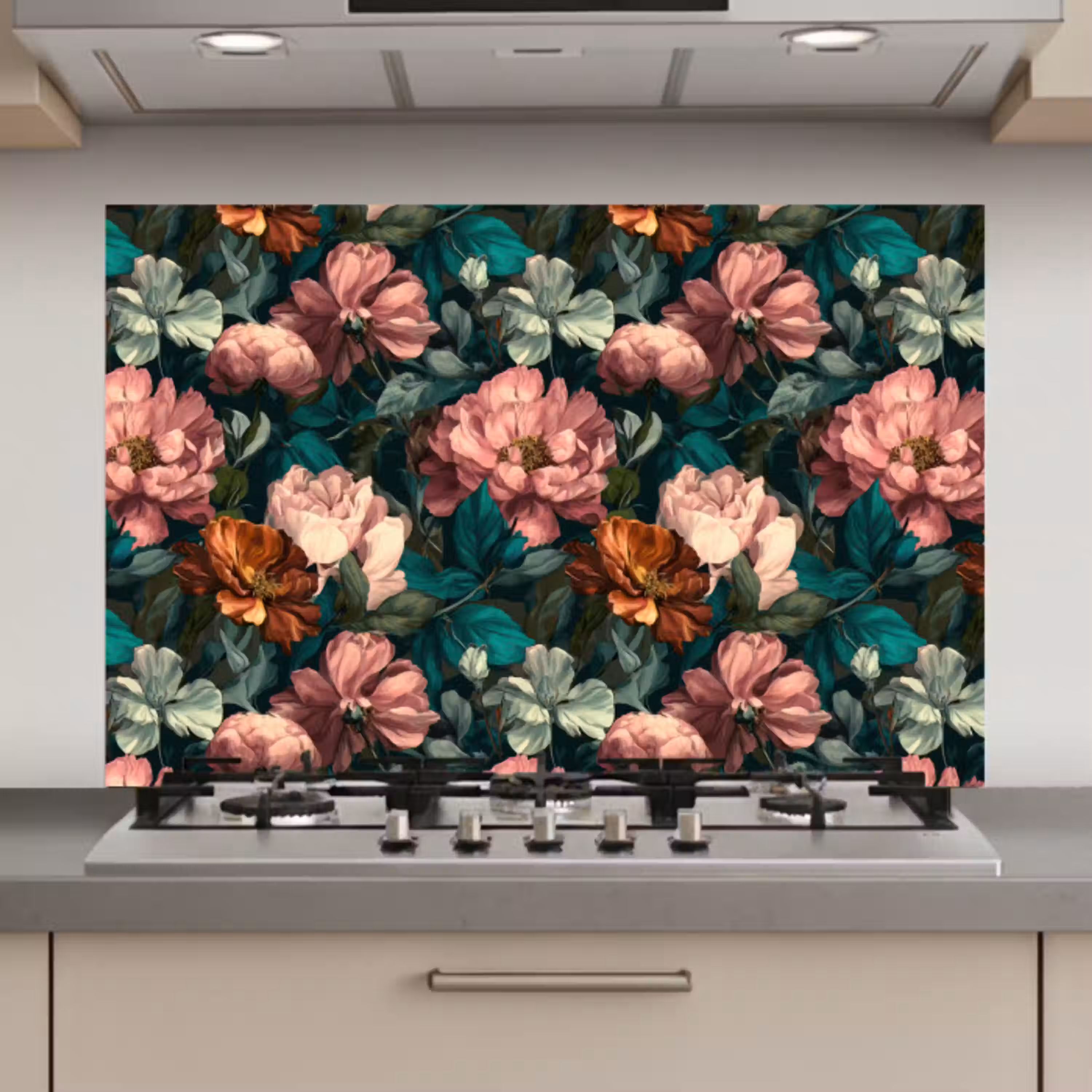 Bloemen - Schilderachtig - Patroon - Roze keuken achterwand spatscherm klein 900 -3d_website