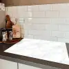 Minimalistisch - Wit - Grijze aders Inductie beschermer vinyl 3mm klein 276 -sfeer3