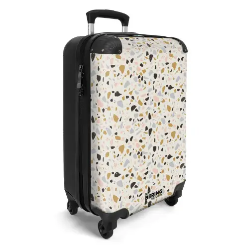 Terrazzo patroon veelkleurig NBS - Handbagage koffer - Kinderen Unisex middel -productfoto_3d