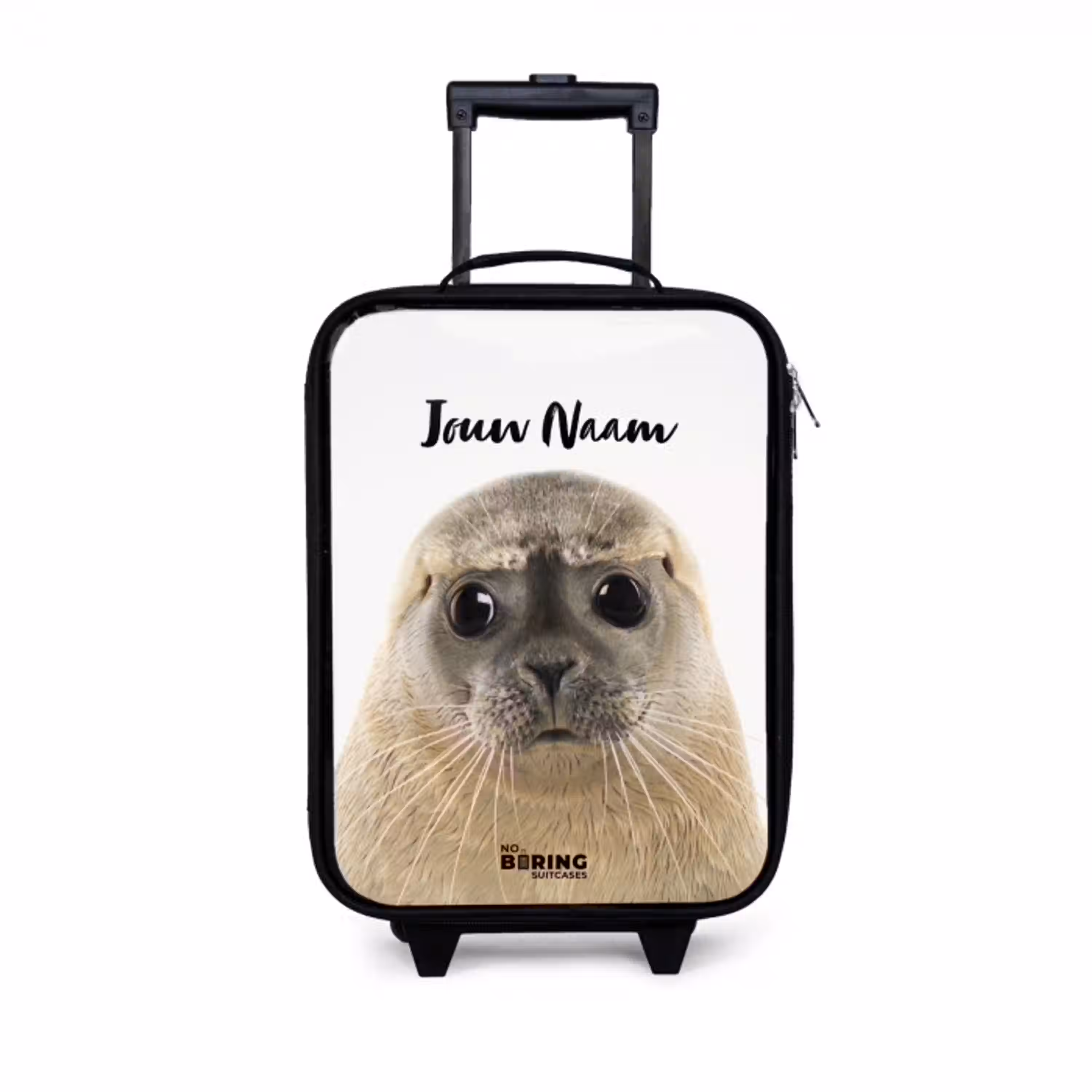 Zyon Zeehond Kinderkoffer - Zwart klein -3d