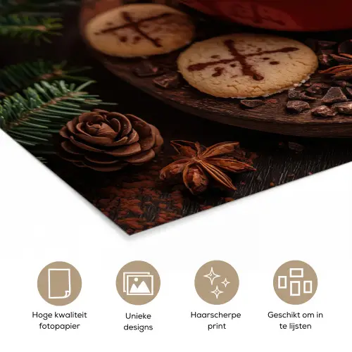Chocolademelk - Mok - Winter - Kerst - Gezelligheid poster papier klein -closeup_NL