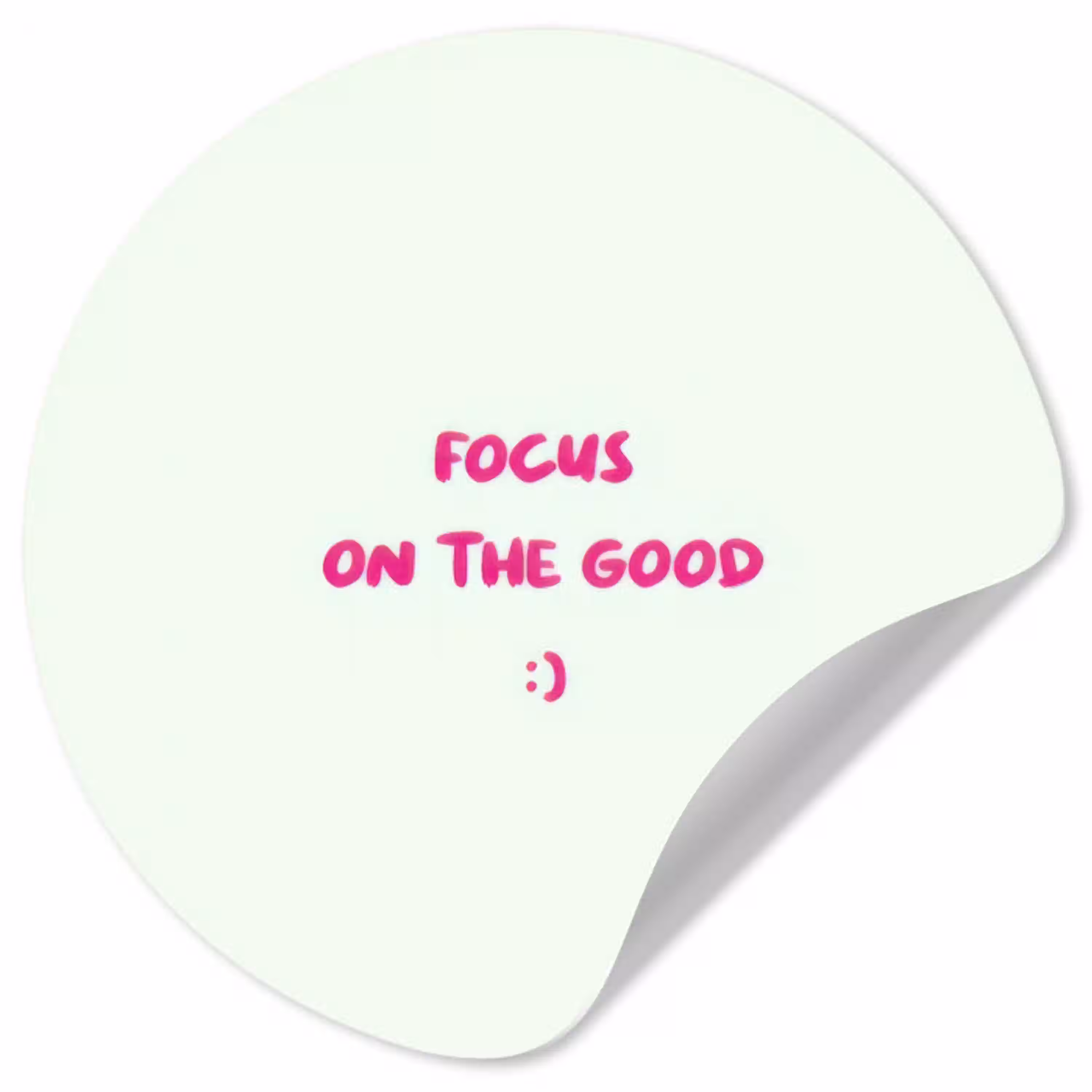 Focus - Beige - Roze - Smiley Wandcirkel behangsticker klein -3d