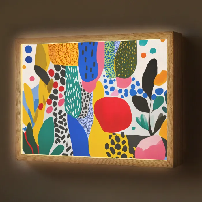Stippen - Vormen - Modern - Kleuren Light Box met batterij (Wandlamp) middel -z3d_website