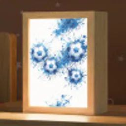 Voetballen - Verf - Sport - Blauw Light Box met kabel (Kinderlampje) klein -zzz_3d_website