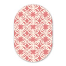 Roze - Bloemenmotief - Wit - Modern Wandcirkel Ovaal Aluminium middel 839 -3d