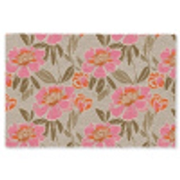 Pioenrozen - Patroon - Roze Vloerkleed Rechthoek klein 1091 -3d