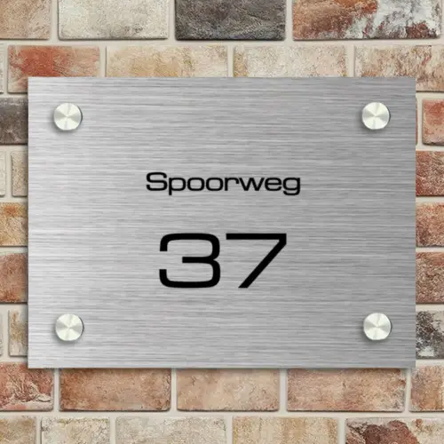 Metaal - Modern Naambord Rechthoek middel -sfeer3