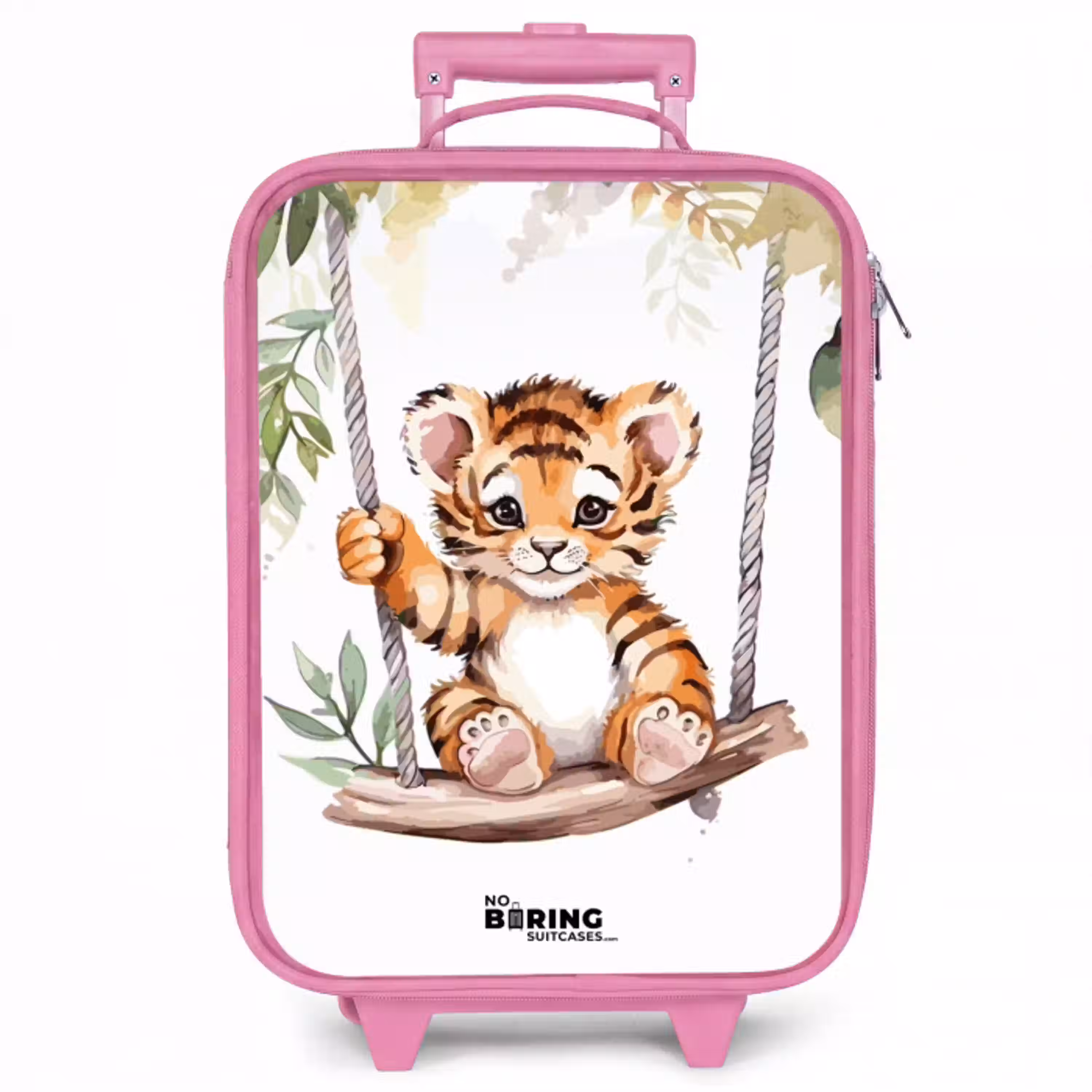 Schommelend tijgerwelpje waterverf tekening Kinderkoffer - Roze klein -zzz_website3d