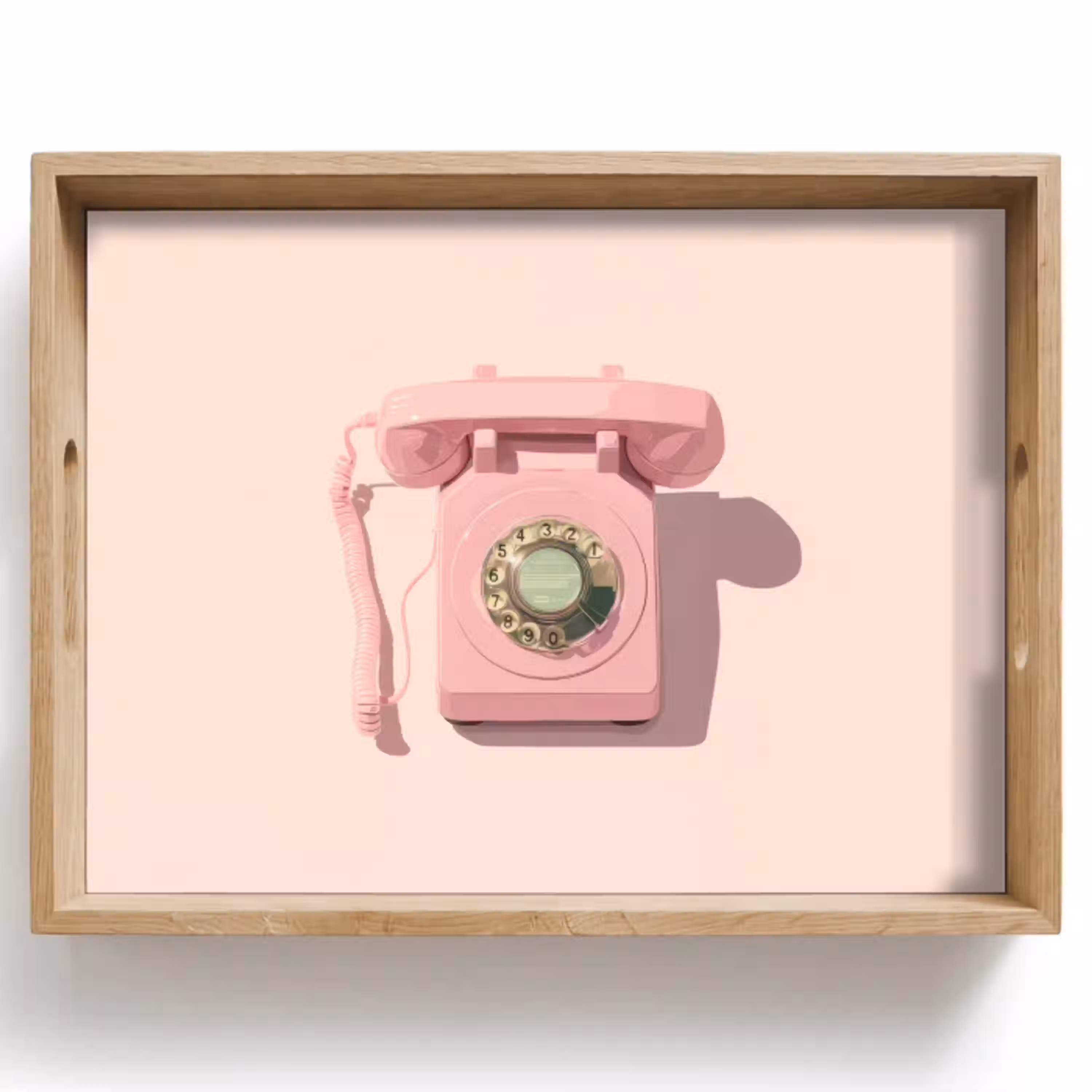 Draaischijftelefoon - Retro - Roze Dienblad Rechthoek middel -z3d_shopping