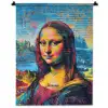 Kleurrijke Mona Lisa in graffiti stijl Wandkleed katoen klein -zz3d