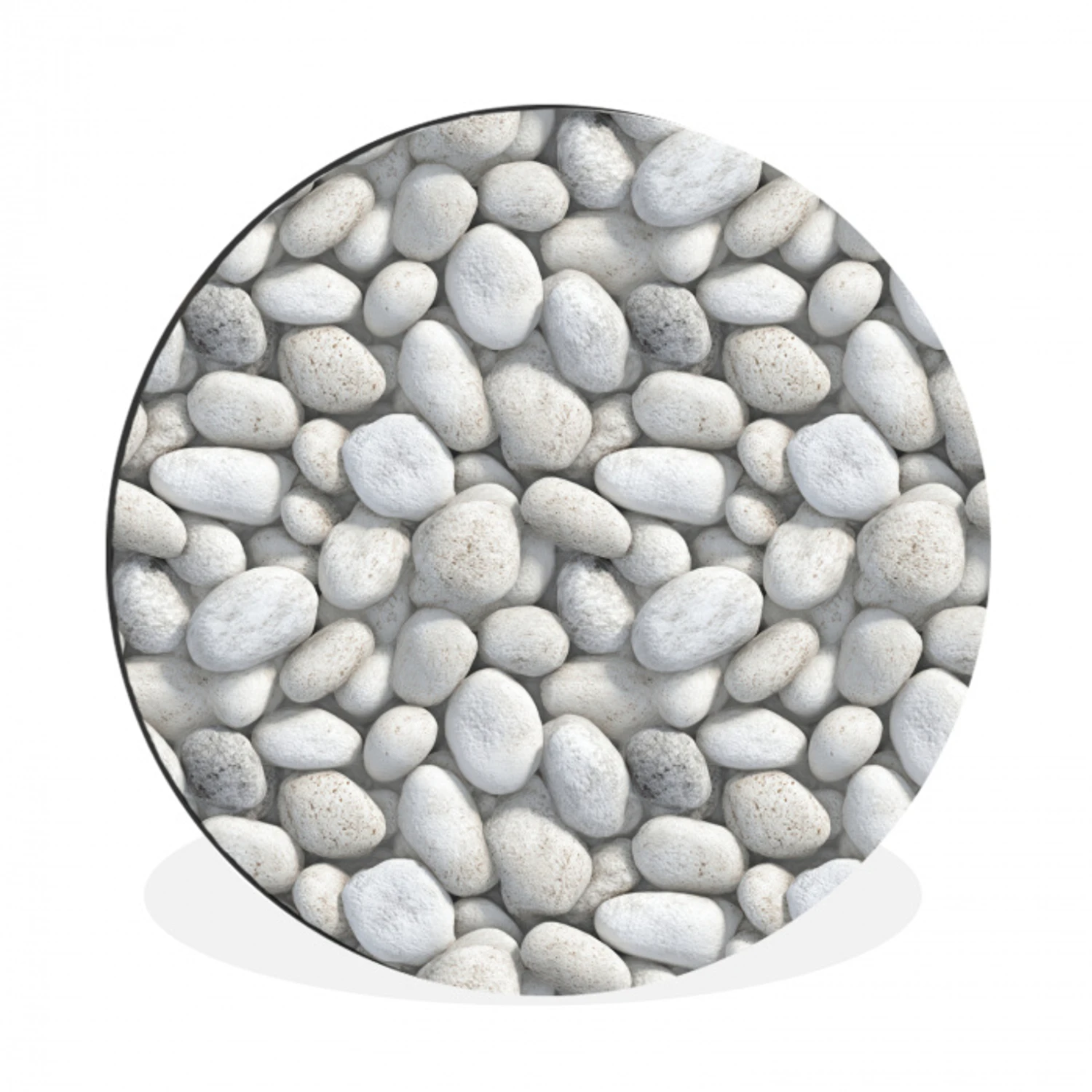 Steentjes - Grijs - Ovaal Wandcirkel aluminium klein 190 -3d