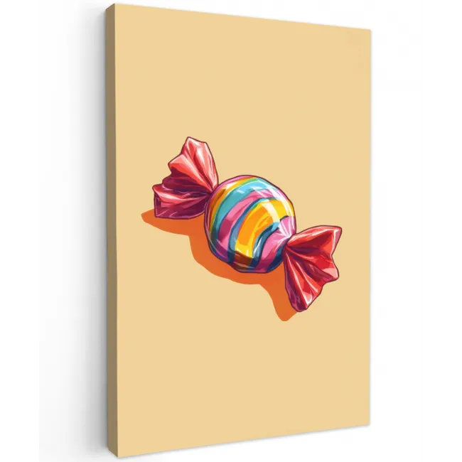 Geel - Snoep - Kleur Tuinposter op houten frame 2 cm dik middel -3d