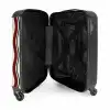 Golvende strepen in rood NBS - Handbagage koffer - Kinderen Unisex middel -binnenkant
