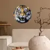Tijger - Verfspatten - Goud Wandcirkel behangsticker klein -sfeer1