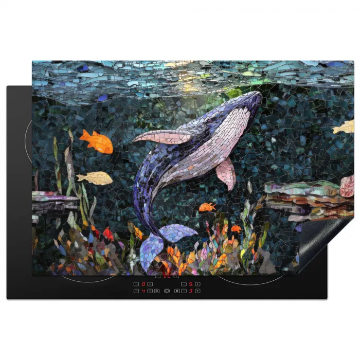 Mozaïek - Walvis - Koraal - Water Inductie beschermer vinyl 3mm klein -3d