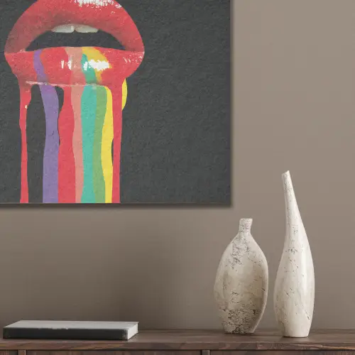 Lippen - Kleuren - Zwart PET vilt klein -sfeer6_closeup