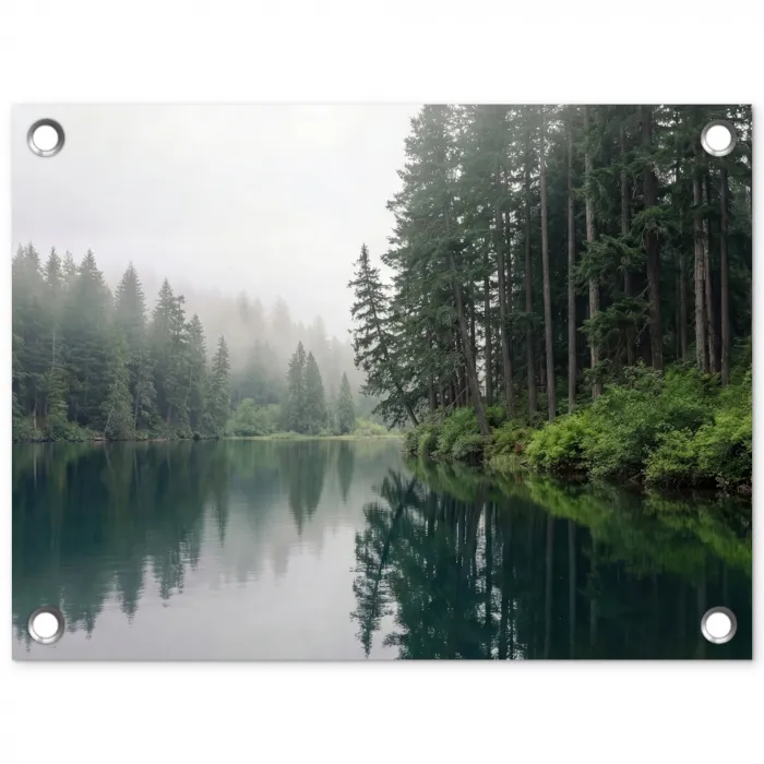 Bergen - Meer - Bos tuinposter los doek klein -3d