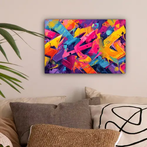 Abstract - Vormen - Kleurrijk canvas 2cm klein -sfeer1