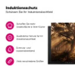 Hert - Bos - Mistig - Natuur - Goud Inductie beschermer vinyl 3mm klein -zzzzzzz-lf-ups