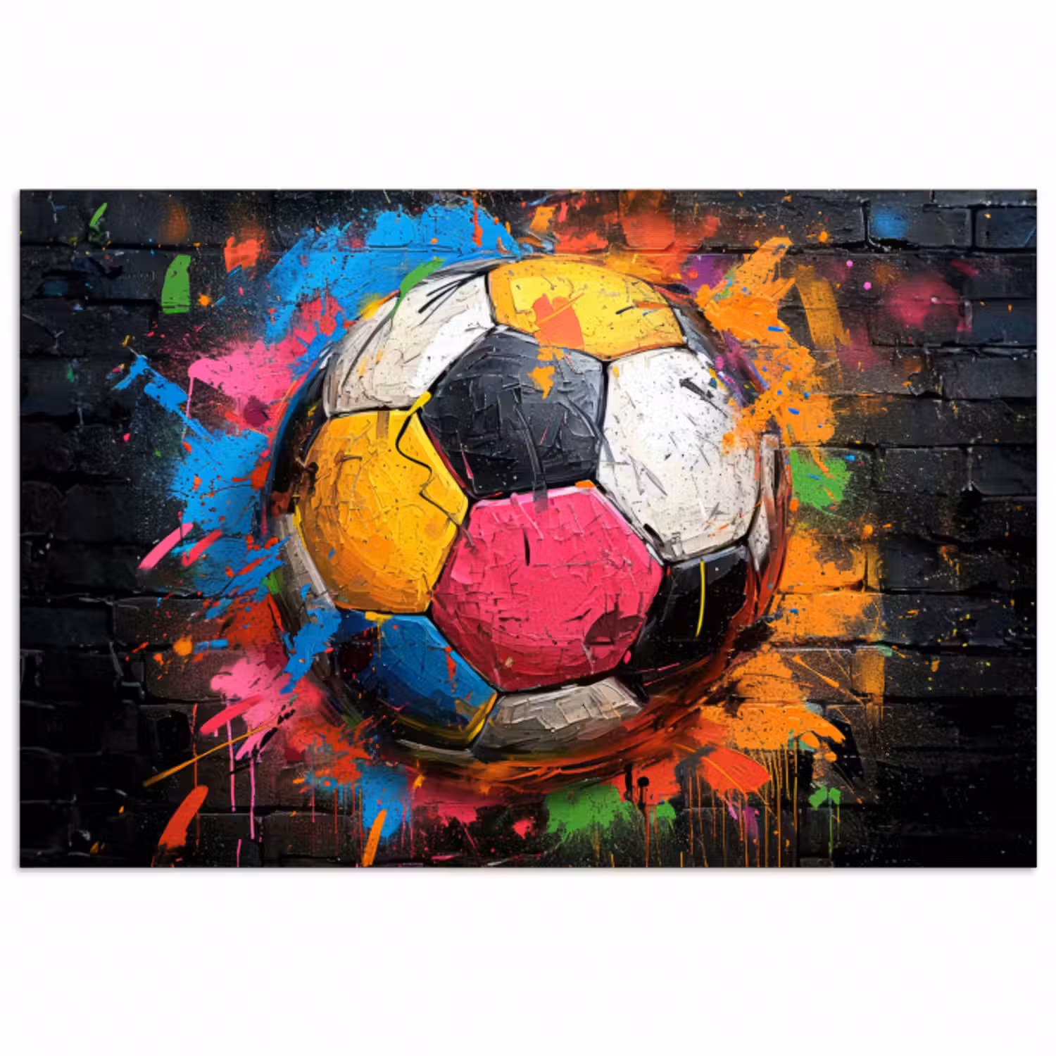 Poster - Graffiti - Fußball - Wand - Straßenkunst - Sport