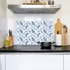 Frans - Citroen - Bladeren  - Blauw Inductie beschemer met haakjes klein 777 -sfeer2
