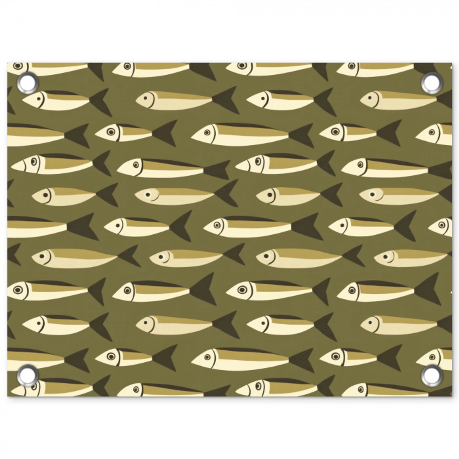 Vis - Patroon - Groen tuinposter los doek klein 239 -3d