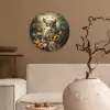 Uil - Vogels - Bloemen - Natuur Wandcirkel kunststof plaat 5mm dik klein -sfeer1