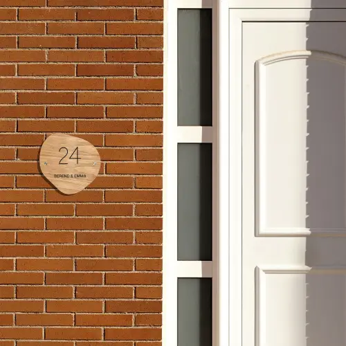 Licht hout - Klassiek Naambord Organisch middel -sfeer3