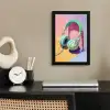 Koptelefoon - Mintgroen - Draad fotolijst zwart zonder passe partout klein -sfeer1