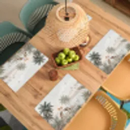 Kraanvogels - Palmbomen - Tropisch Placemat vinyl groot -zzsfeer5_Kitchenyeah-website
