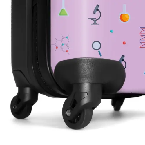 Laboratorium en wetenschapspatroon op paarse achtergrond NBS - Handbagage koffer - Kinderen Unisex middel -wiel