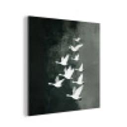 Vogel - Japandi - Groen aluminium wit klein -3d