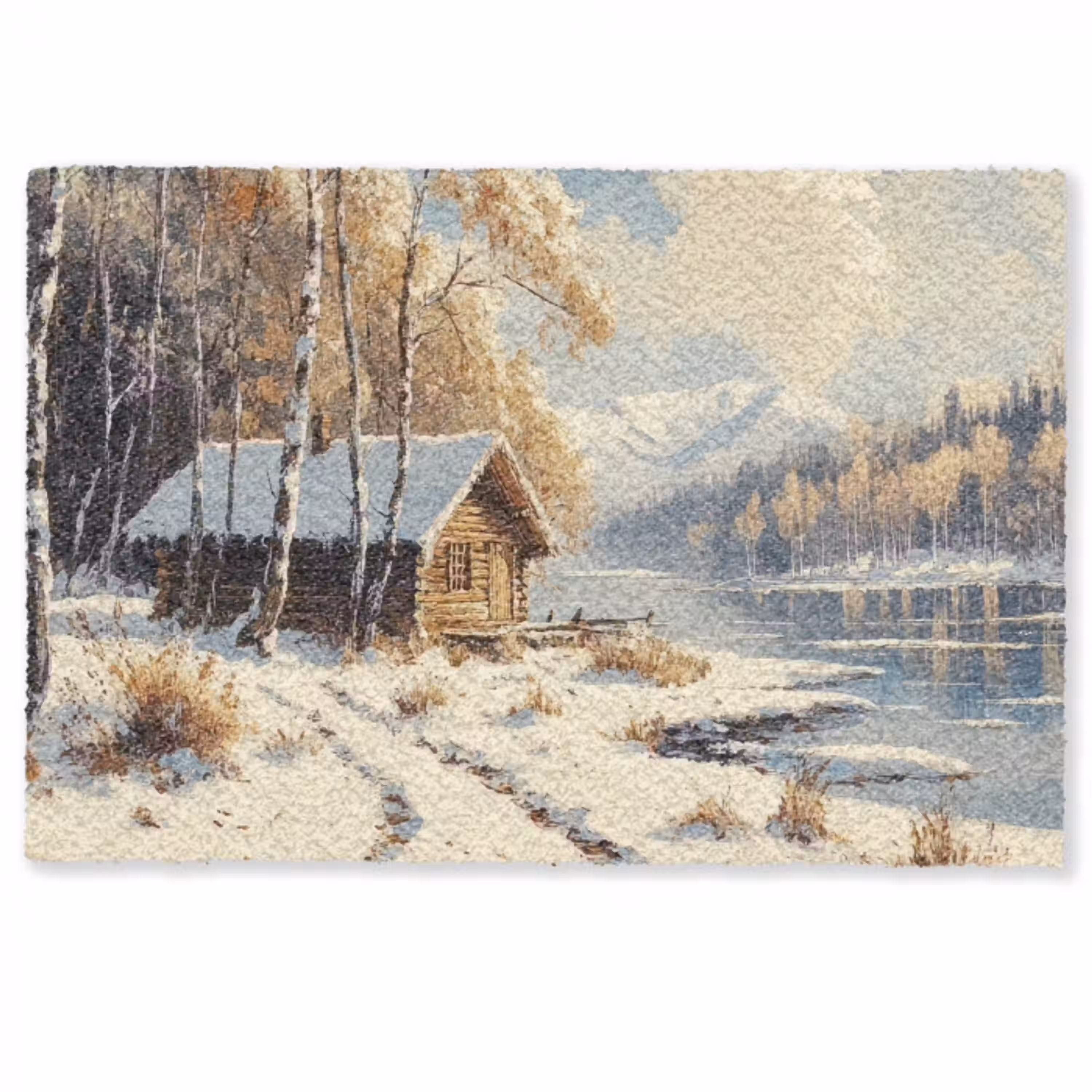 Winter - Sneeuw - Huis - Natuur Deurmat klein -zkaufland3d
