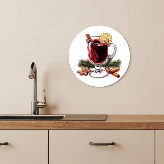 Runde Bilder - Wein - Trinken - Glühwein - Winter - Illustration ...
