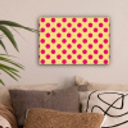 Roze - Stippen - Geel canvas 2cm klein 34 -sfeer1