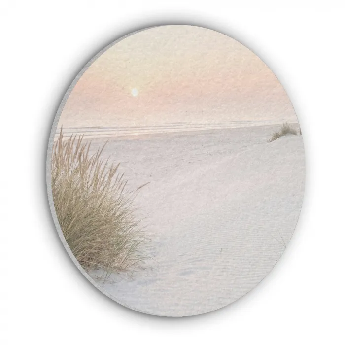 Horizon - Duinlandschap - Zand Akoestische PET Vilt - Rond klein -3d