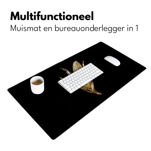 Mais - Eten - Goud - Zwart Muismat XXL klein -sfeer4