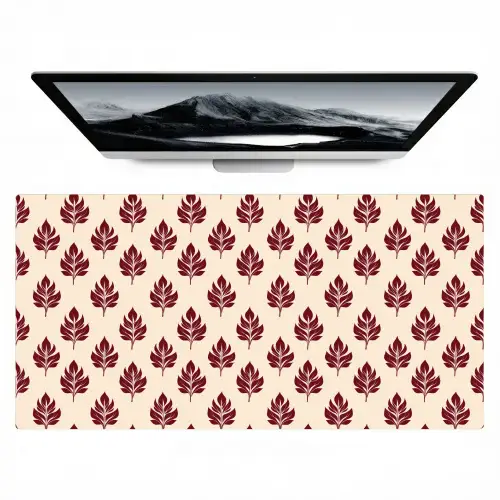 Botanisch - Patroon - Bordeaux Muismat XXL klein 681 -zzz3d