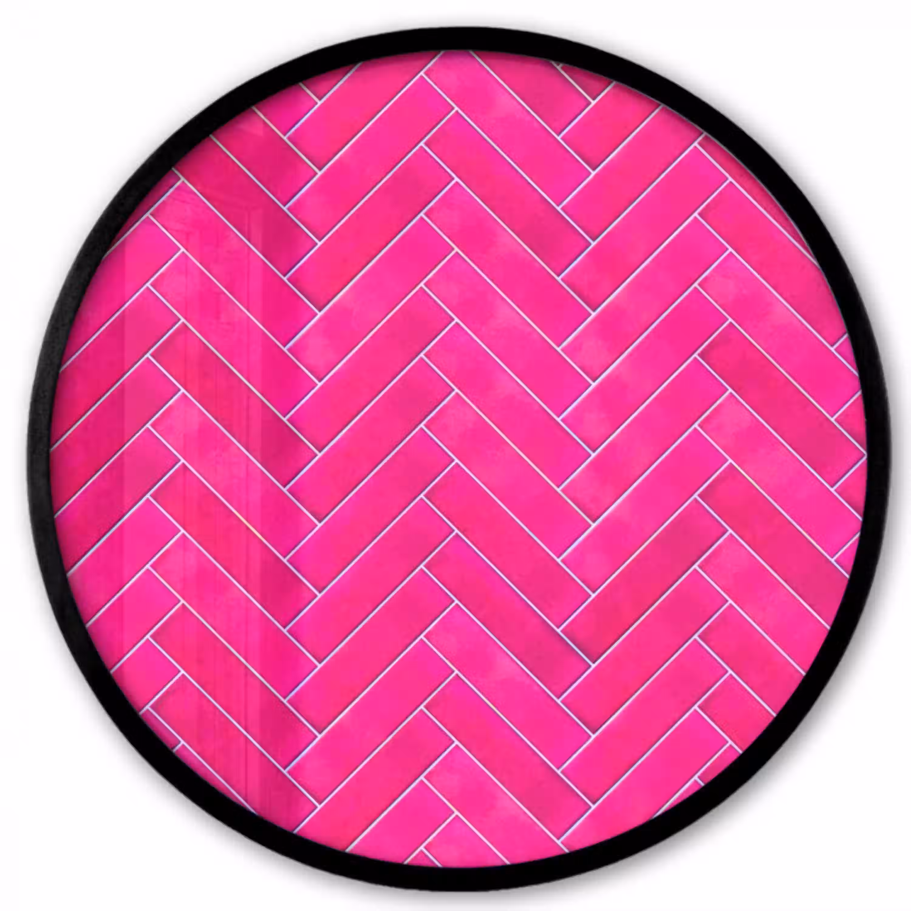 Visgraat - Wandtegel - Fuchsia - Roze Fotolijst rond zonder passe partout klein 856 -3d
