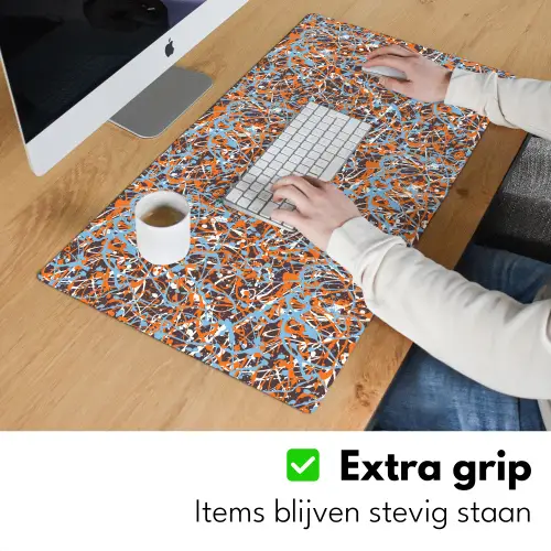 Blauw - Waterverf - Chaos Muismat XXL klein 681 -sfeer3
