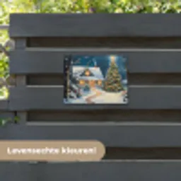 Kerst - Kerstboom - Winter - Huis - Sneeuw tuinposter los doek klein -sfeer3