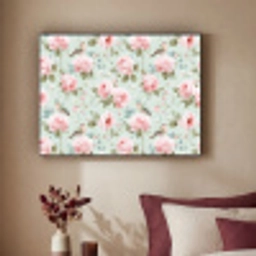 Rozen - Vogels - Pastel - Kleurrijk Textielframe zwart klein 947 -sfeer1