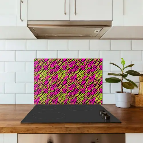 Roze - Groen - Neon - Dieren keuken achterwand spatscherm klein 900 -sfeer2