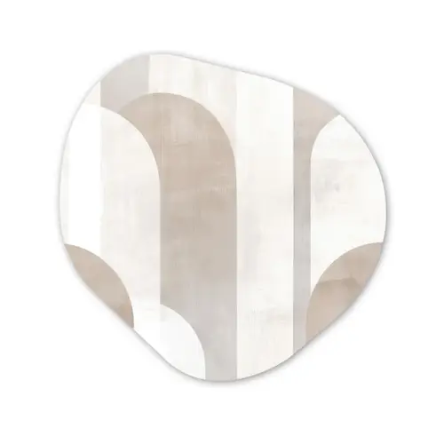 Abstracte bogen - Modern - Beige Wandcirkel Organisch Forex 3mm klein -3d