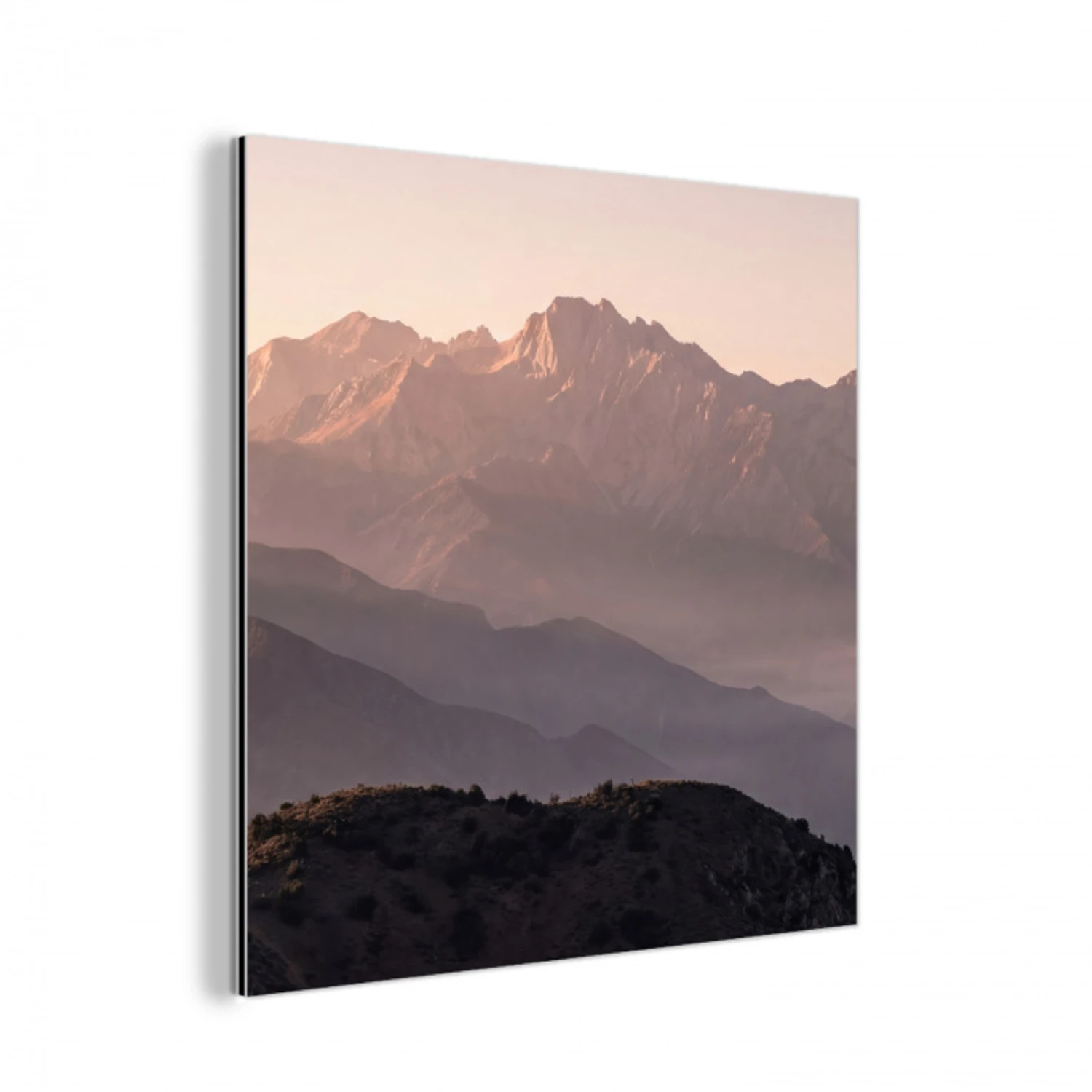 Panorama - Landschap - Bergen aluminium wit klein -3d