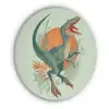 Dino - Bladeren - Grafisch - Groen Akoestische PET Vilt - Rond klein -3d