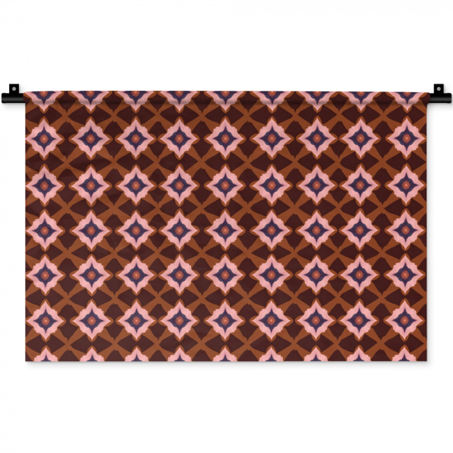 Geometrisch - Sierlijk - Bruin Wandkleed katoen klein 269 -zz3d