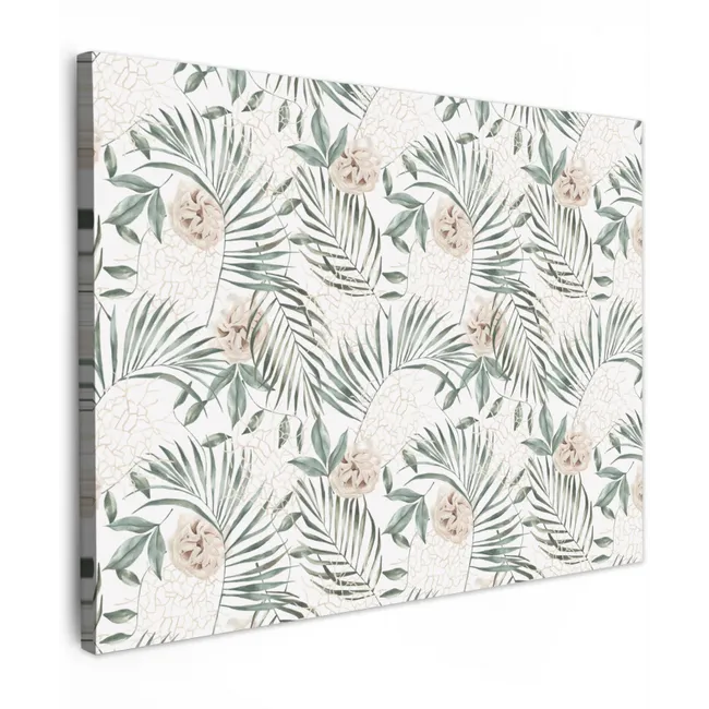 Boho - Jungle - Bloemen - Bladeren Tuinposter op houten frame 2 cm dik klein -3d